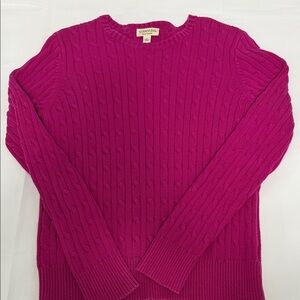 St. John's Bay Women's Fuchsia Cable Knit Sweater